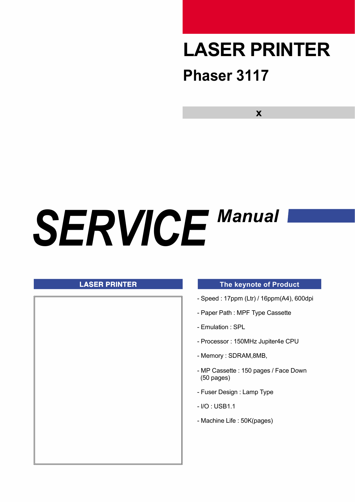 Xerox Phaser 3117 Parts List and Service Manual-1